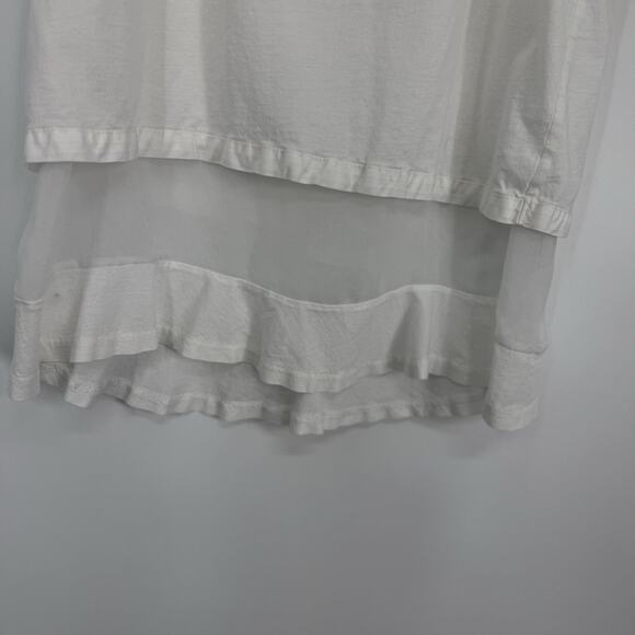 J Crew Womens Sleeveless Layered Top size Small White Chiffon Hem Zipper Back - Picture 5 of 12